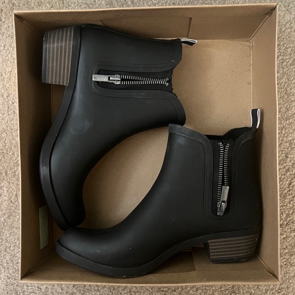 Lucky Brand Basel H20 black heeled waterproof rain boots - Picture 2 of 7